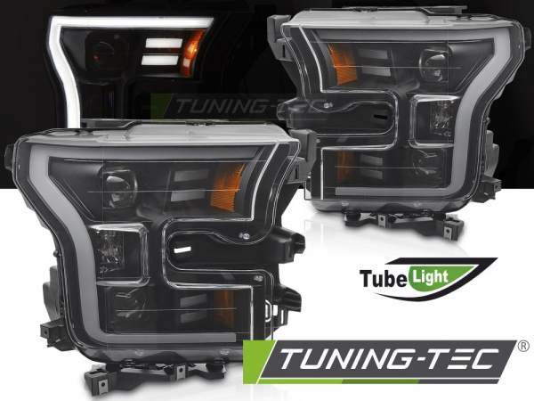 Upgrade LED Tagfahrlicht Design Scheinwerfer Set für Ford F150 MK13 14-17 schwarz