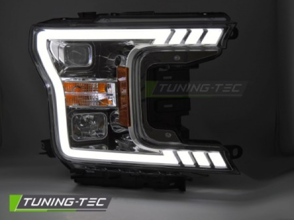 LED Tagfahrlicht Design Scheinwerfer für Ford F150 MK13 17-20 chrom mit dyn. Blinker