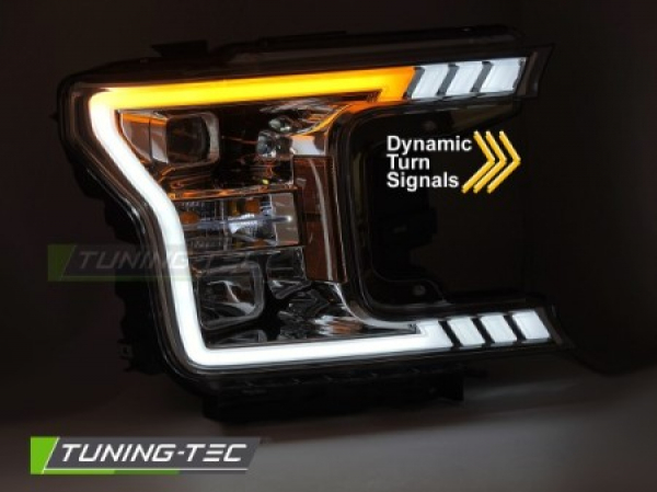 LED Tagfahrlicht Design Scheinwerfer für Ford F150 MK13 17-20 chrom mit dyn. Blinker