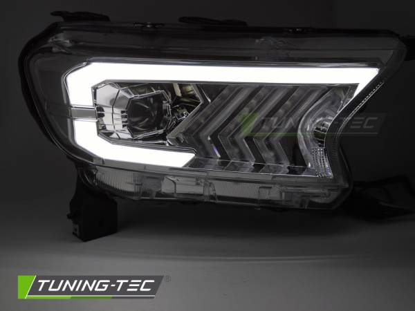 VOLL LED Upgrade Design Scheinwerfer Set für Ford Ranger 16-22 chrom mit dyn. Blinker