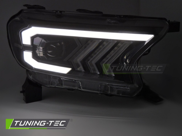 VOLL LED Upgrade Design Scheinwerfer Set für Ford Ranger 16-22 schwarz mit dyn. Blinker