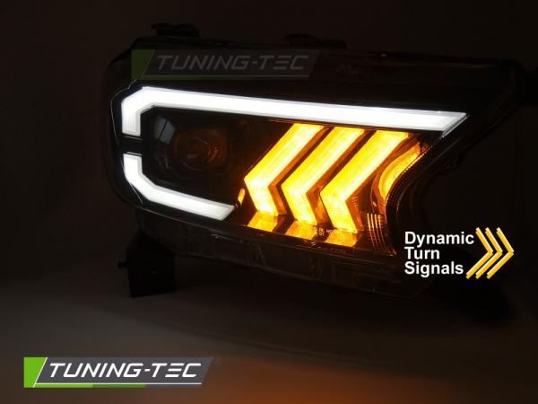 VOLL LED Upgrade Design Scheinwerfer Set für Ford Ranger 16-22 schwarz mit dyn. Blinker