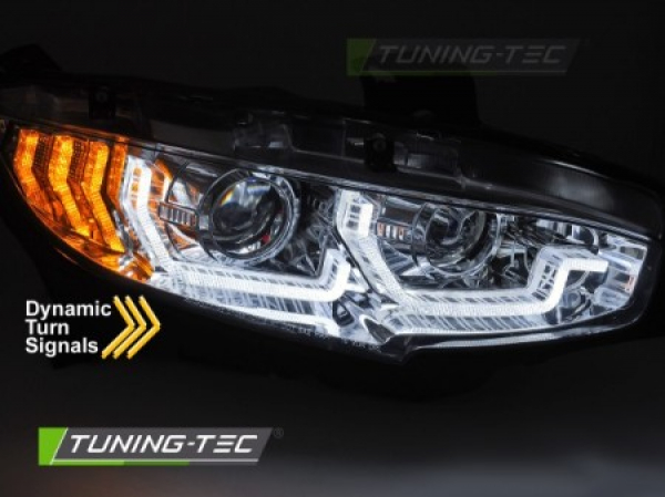 Upgrade Design Tagfahrlicht Scheinwerfer Set für Honda Civic X 16-21 chrom mit dyn. Blinker