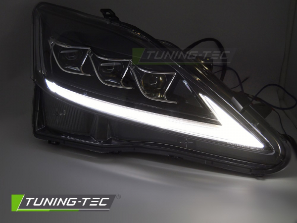 VOLL LED Tagfahrlicht Scheinwerfer Set für Lexus IS 06-13 schwarz mit dyn. Blinker