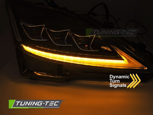 VOLL LED Tagfahrlicht Scheinwerfer Set für Lexus IS 06-13 schwarz mit dyn. Blinker