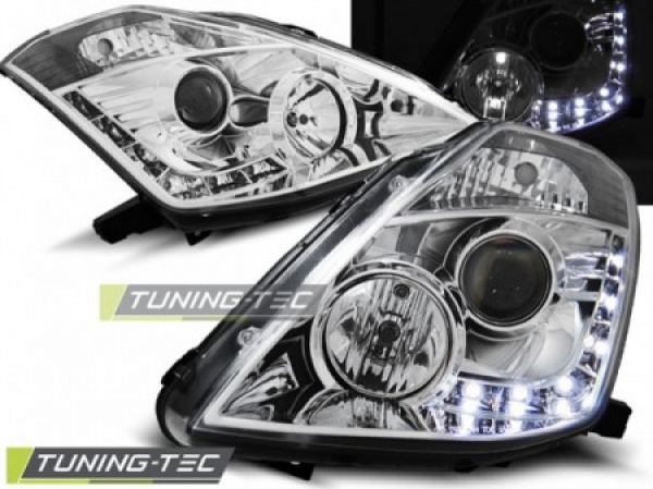 LED Tagfahrlicht Design Scheinwerfer für Nissan 350Z 03-05 chrom