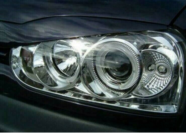 LED Angel Eyes Scheinwerfer für VW Golf 3 91-97 chrom
