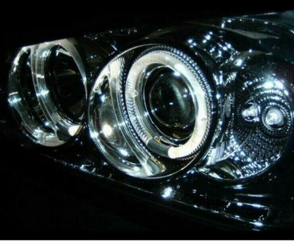 LED Angel Eyes Scheinwerfer für VW Golf 3 91-97 chrom