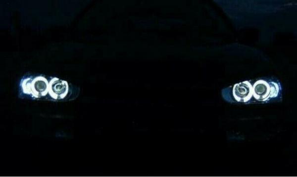 LED Angel Eyes Scheinwerfer für VW Golf 3 91-97 chrom