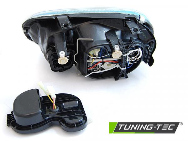 Upgrade Color-Design Angel Eyes Scheinwerfer für VW Golf 4 97-03 "Mirrorblue" mit NSW