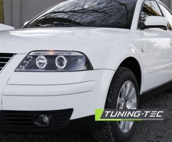 LED Angel Eyes Scheinwerfer für VW Passat 3BG 00-05 schwarz