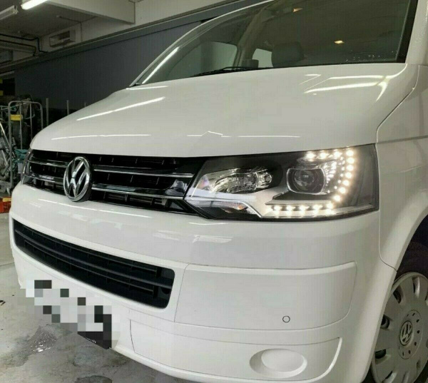 Scheinwerfer Tagfahrlicht LED schwarz LTI passt für VW T5 GP (Facelift) ab  10-15