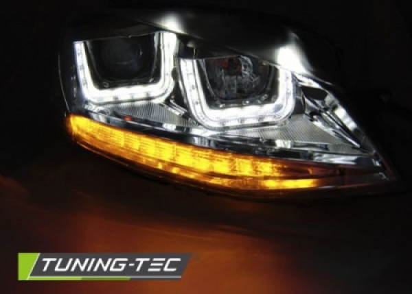 LED Tagfahrlicht Scheinwerfer für VW Golf 7 12-17 chrom mit dynamischem LED Blinker