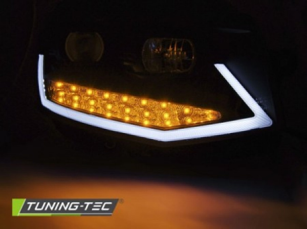 LED Tagfahrlicht Scheinwerfer für VW T6 15-19 schwarz mit LED Blinker