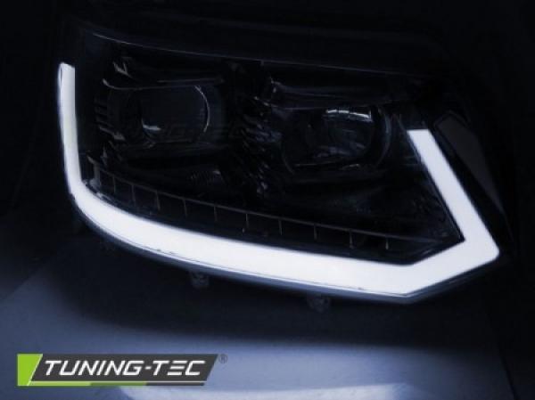 LED Tagfahrlicht Scheinwerfer für VW T5 GP (Facelift) 10-15 schwarz mit dynamischem LED Blinker