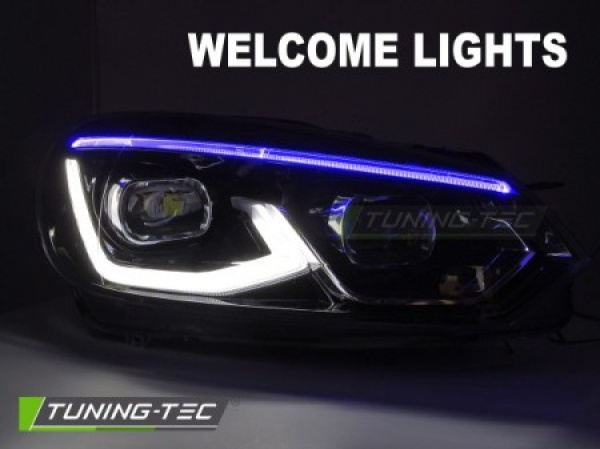 VOLL LED Upgrade Design Scheinwerfer Set für VW Golf 6 08-12 schwarz mit dyn. Blinker
