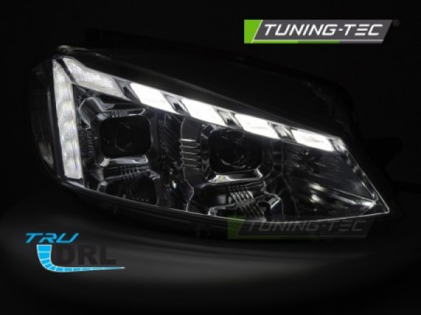 Upgrade Design Tagfahrlicht Scheinwerfer Set für VW Golf 7.5 (Facelift) 17-19 chrom mit dyn.Blinker