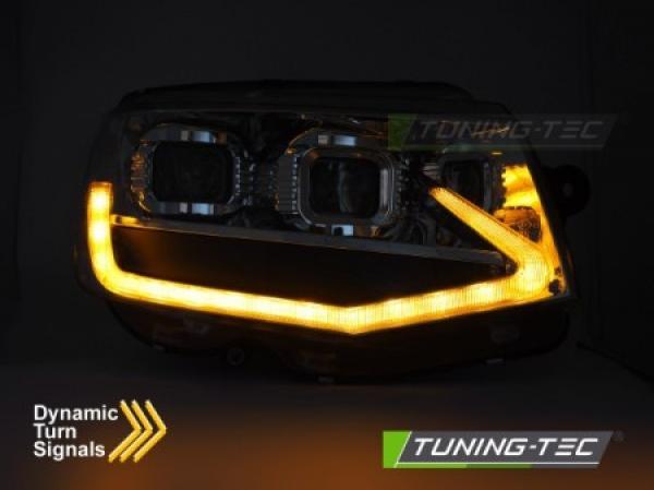 Upgrade Voll LED Tagfahrlicht Scheinwerfer Set für VW T6 15-19 schwarz mit dynamischen LED Blinker