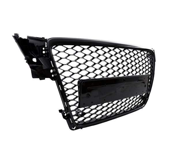 Upgrade Sportgrill / Kühlergrill für Audi A4 B8 (8K) 08-11 Hochglanz schwarz in Wabendesign
