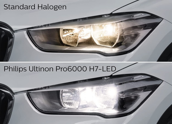 Philips H7 LED Ultinon Pro 6000 Scheinwerferlampe 5800K mit Straßenzulassung