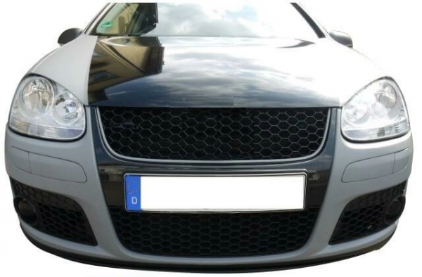 Upgrade Sportgrill / Kühlergrill für Volkswagen Golf (V) 5 03-08 Hochglanz schwarz/rot in Wabengitter Design