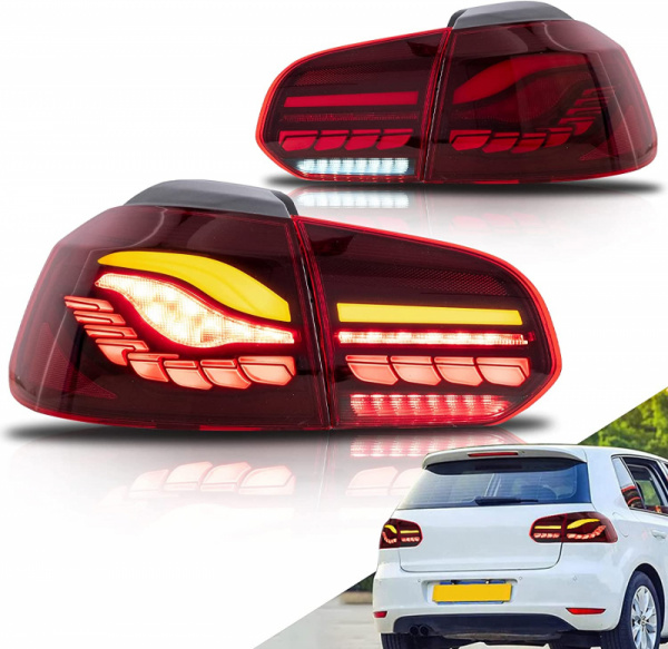 Voll LED Upgrade Design Rückleuchten für VW Golf 6 (VI) 08-12 Kirschrot in OLED Technik mit dynamischen Blinkern