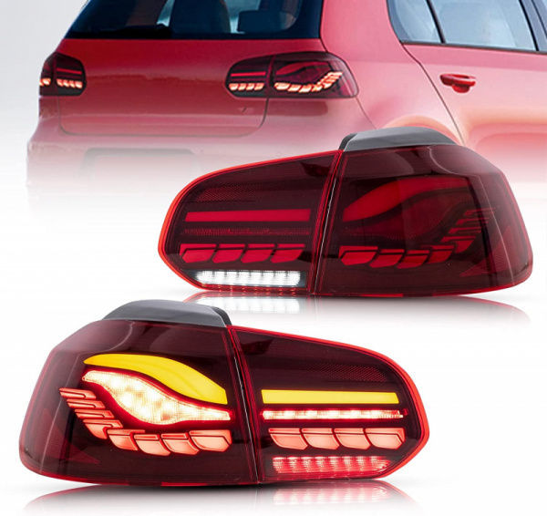 Voll LED Upgrade Design Rückleuchten für VW Golf 6 (VI) 08-12 Kirschrot in OLED Technik mit dynamischen Blinkern