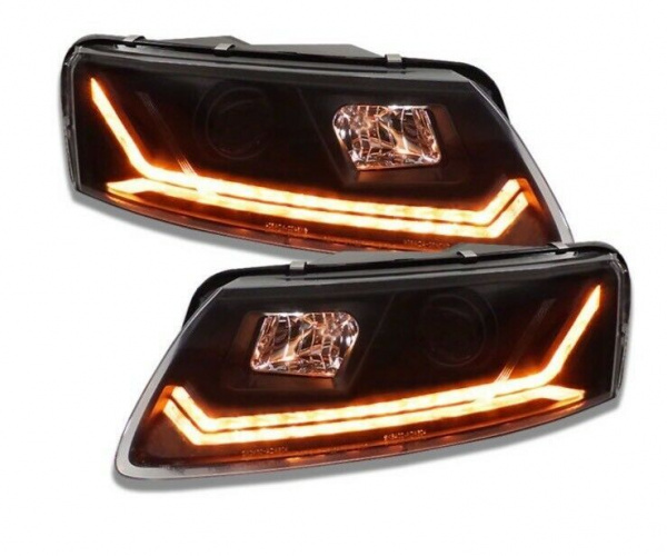 Xenon LED Tagfahrlicht Scheinwerfer für Audi A6 C6 (4F) 08-11 schwarz mit dynamischem Blinker