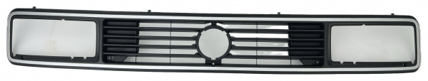 Upgrade Sportgrill / Kühlergrill mit Emblem-Aussparung für Volkswagen T3 (Eckige Scheinwerfer-Aussparung) 79-92 schwarz/chrom