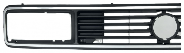 Upgrade Sportgrill / Kühlergrill mit Emblem-Aussparung für Volkswagen T3 (Eckige Scheinwerfer-Aussparung) 79-92 schwarz/chrom