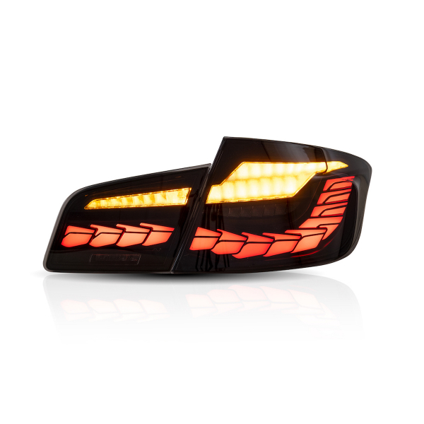 OLED Upgrade Design Rückleuchten Set für BMW 5er F10 10-16 schwarz/rauch mit dyn. Blinker