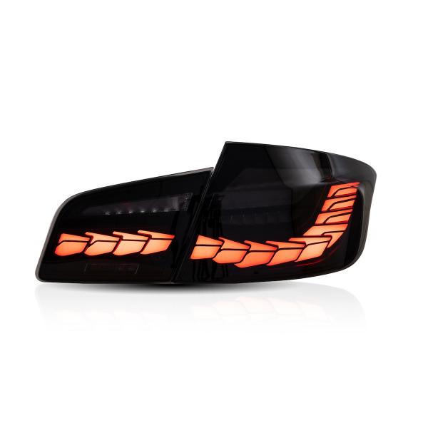 OLED Upgrade Design Rückleuchten Set für BMW 5er F10 10-16 schwarz/rauch mit dyn. Blinker