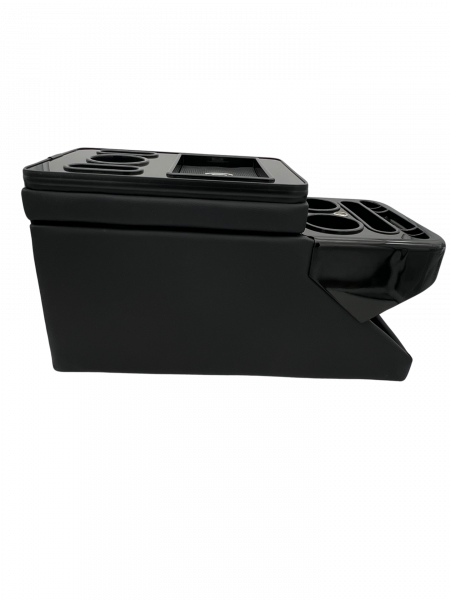 Black Edition Staufach Mittelkonsole Ablage für alle Mercedes Benz Vito / V-Klasse W447 14-23 mit LED Beleuchtung, USB und Induktions-Ladestation