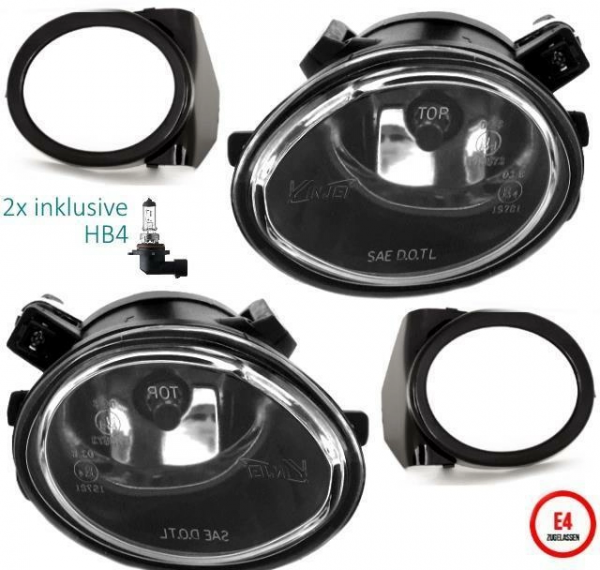 Upgrade Nebelscheinwerfer für BMW 5er E39 / 3er E46 95-01 mit M Paket (M3 /M5) schwarz/chrom/klar HB4