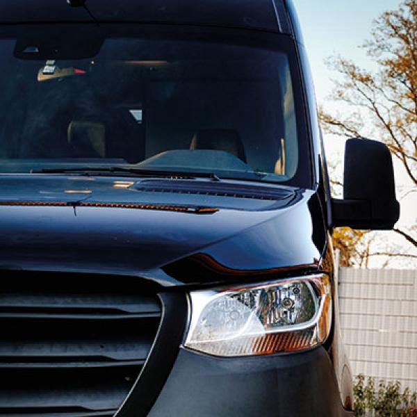 Voll LED Tagfahrlicht Scheinwerfer Set für Mercedes Benz Sprinter W907/W910 18+ schwarz/chrom