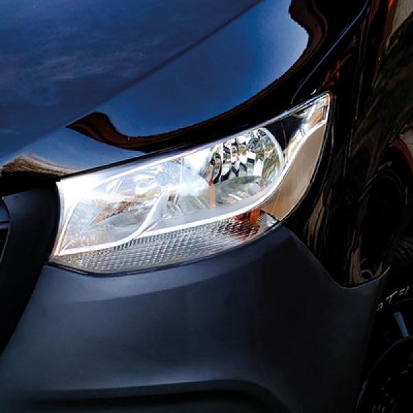 Voll LED Tagfahrlicht Scheinwerfer Set für Mercedes Benz Sprinter W907/W910 18+ schwarz/chrom
