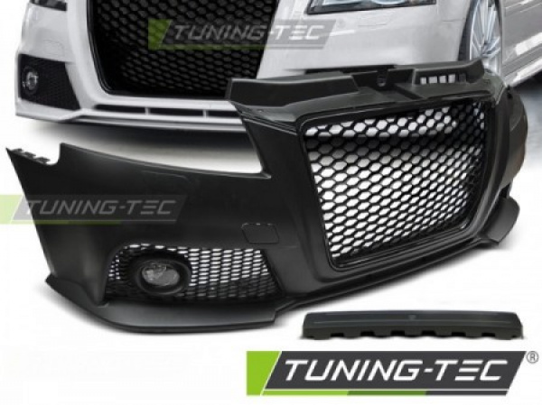 Upgrade Design Frontstoßstange für Audi A3 8PA Facelift  08-12 inkl. Zubehör und Grill Hochglanz schwarz