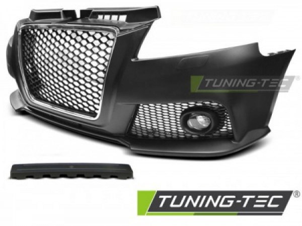 Upgrade Design Frontstoßstange für Audi A3 8PA Facelift  08-12 inkl. Zubehör und Grill chrom