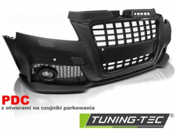 Upgrade Design Frontstoßstange für Audi A3 8PA Facelift  08-12 inkl. Zubehör und Grill Hochglanz schwarz (für PDC)