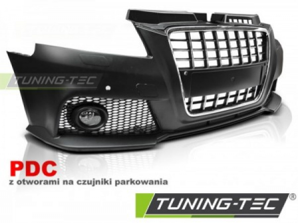 Upgrade Design Frontstoßstange für Audi A3 8PA Facelift  08-12 inkl. Zubehör und Grill schwarz/chrom (mit PDC)