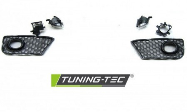 Upgrade Design Frontstoßstange für Audi A3 8PA Facelift  08-13 inkl. Zubehör und Grill Hochglanz schwarz
