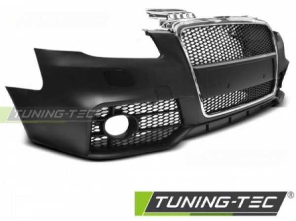 Upgrade Design Frontstoßstange für Audi A4 B7 (8E) 04-08 inkl. Zubehör schwarz/chrom