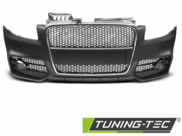 Upgrade Design Frontstoßstange für Audi A4 B7 (8E) 04-08 inkl. Zubehör schwarz/chrom
