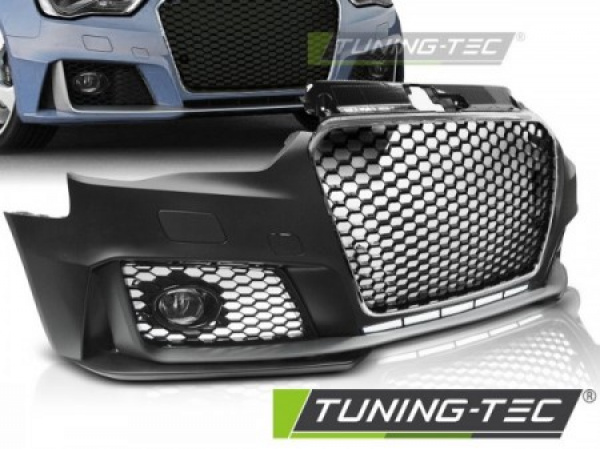 Upgrade Design Frontstoßstange für Audi A3 8V 12-16 inkl. Zubehör in Hochglanz schwarz/chrom