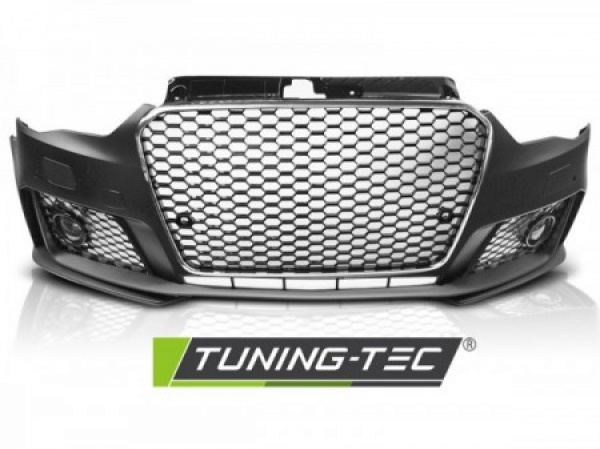 Upgrade Design Frontstoßstange für Audi A3 8V 12-16 inkl. Zubehör in Hochglanz schwarz/chrom mit PDC