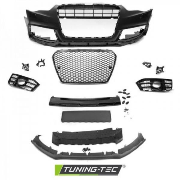 Upgrade Design Frontstoßstange für Audi A5 11-16 inkl Zubehör mit PDC Hochglanz schwarz/chrom