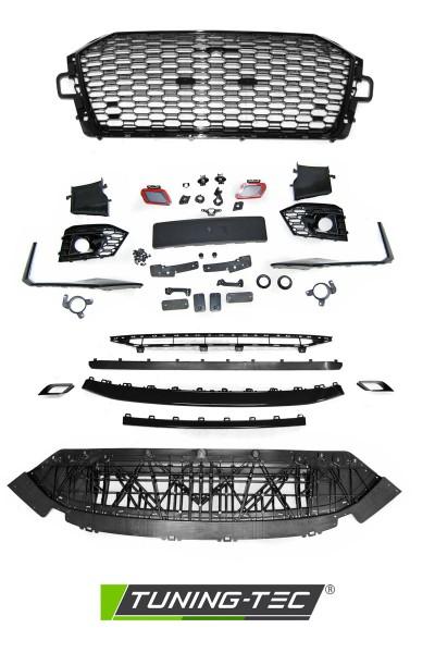 Upgrade Design Frontstoßstange für Audi A4 B9 (8W) 15-19 inkl. Zubehör mit  PDC Hochglanz schwarz