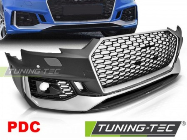 Upgrade Design Frontstoßstange für Audi A4 B9 (8W) 15-19 inkl. Zubehör mit PDC schwarz/silber