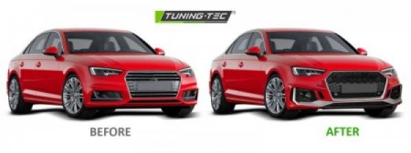 Upgrade Design Frontstoßstange für Audi A4 B9 (8W) 15-19 inkl. Zubehör mit PDC schwarz/silber