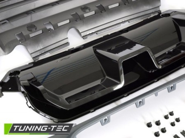 Sport Design Heck Diffusor + Mitteilteil (Hochglanzschwarz) für BMW 5er LCI G30/G31 Limo./Touring 20-23